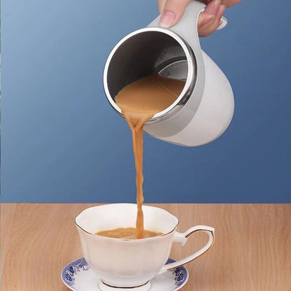 Self Stirring Coffee Cup in use