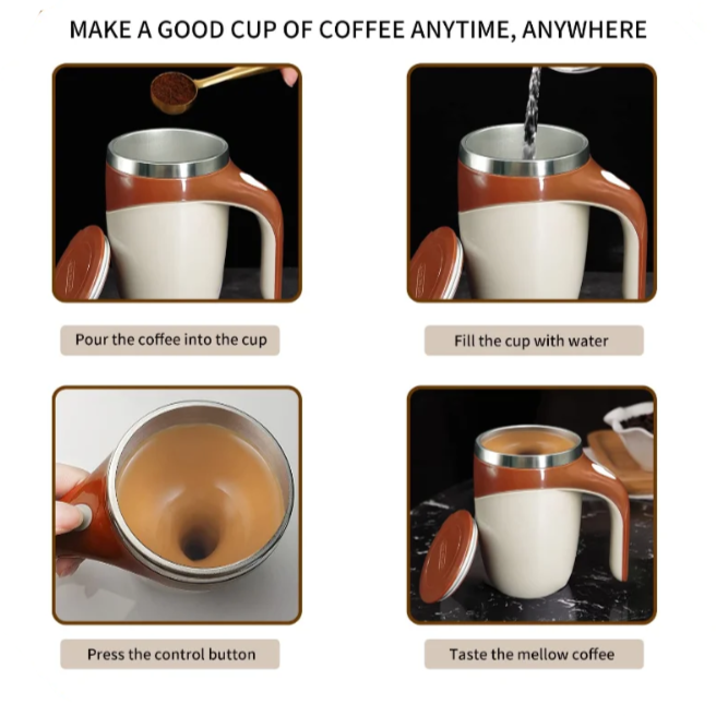 Self Stirring Coffee Cup How to Use