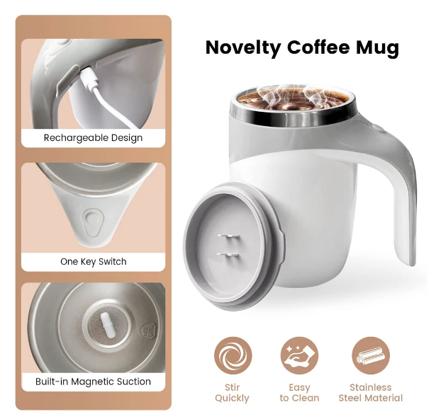 Self Stirring Coffee Cup Novelty Coffee Mug